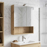 vidaXL Bathroom Mirror Cabinet White 60x14.5x70 cm Engineered Wood