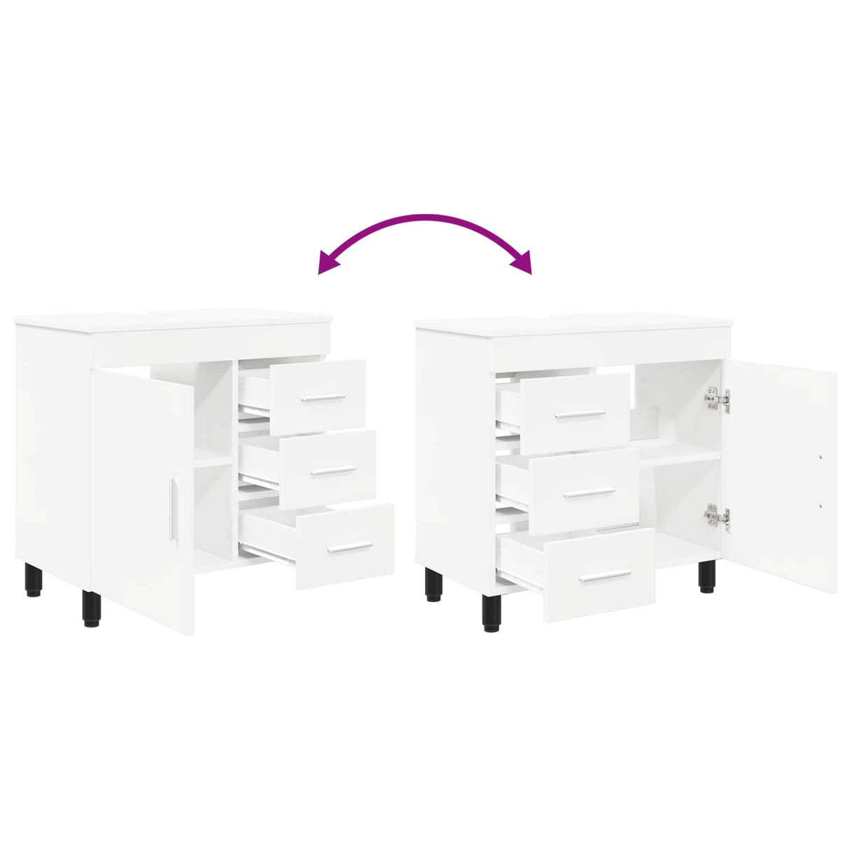vidaXL Bathroom Vanity Unit White 60 x 35 x 60 cm Engineered Wood