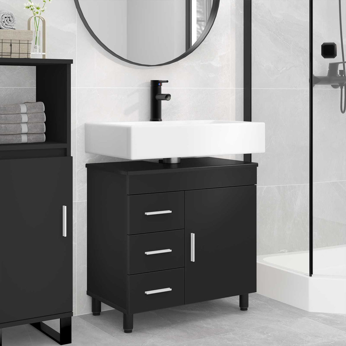 vidaXL Bathroom Vanity Unit White 60 x 35 x 60 cm Engineered Wood