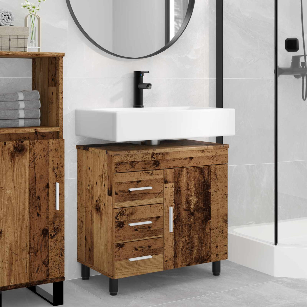 vidaXL Bathroom Vanity Unit White 60 x 35 x 60 cm Engineered Wood