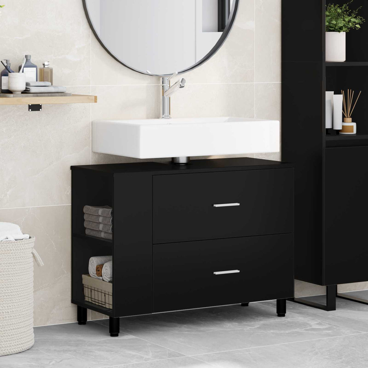 vidaXL Badkamer vaniteitsunit Wit 80 x 35 x 60 cm Bewerkt hout