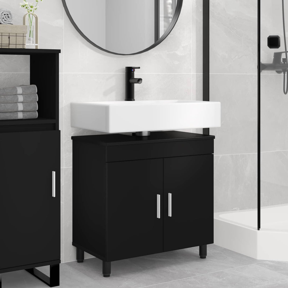vidaXL Badkamer vaniteitsunit Wit 60 x 35 x 60 cm Bewerkt hout