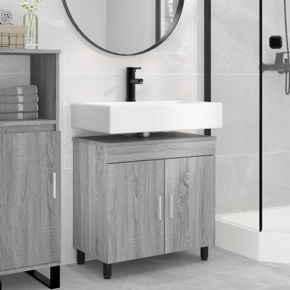 vidaXL Badkamer vaniteitsunit Wit 60 x 35 x 60 cm Bewerkt hout