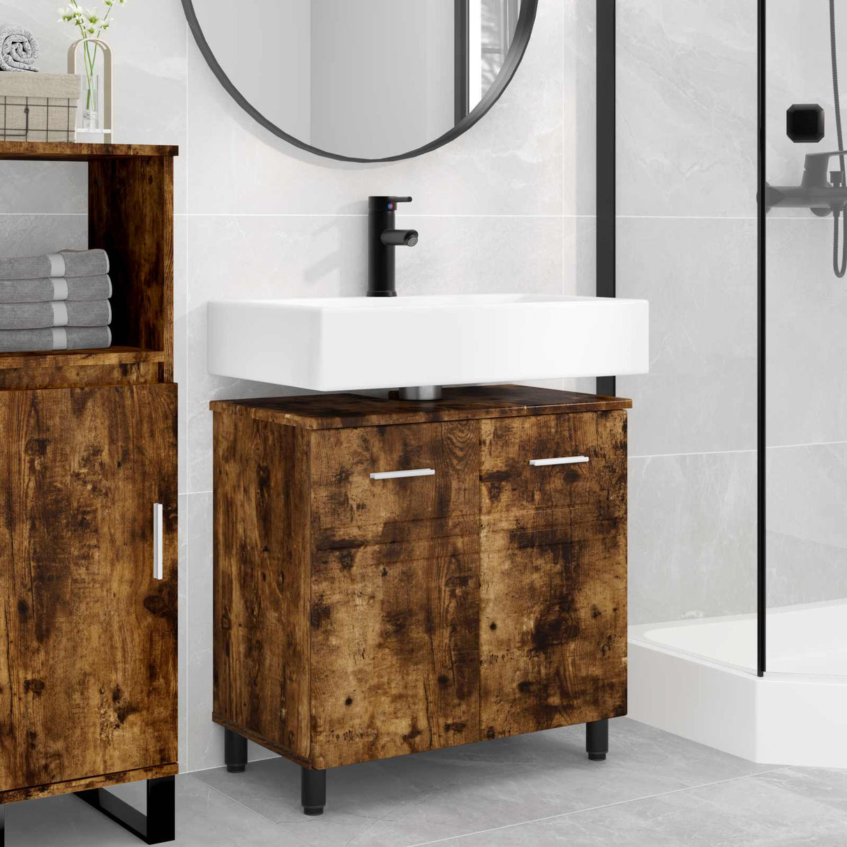 vidaXL Badkamer vaniteitsunit Wit 60 x 35 x 60 cm Bewerkt hout