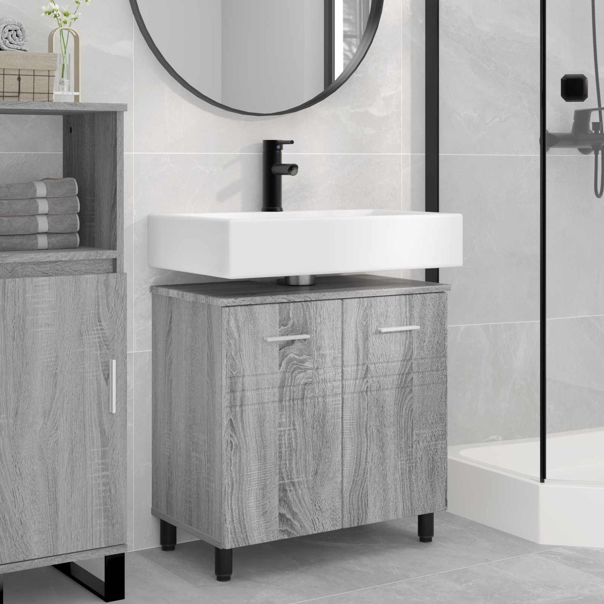 vidaXL Badkamer vaniteitsunit Wit 60 x 35 x 60 cm Bewerkt hout