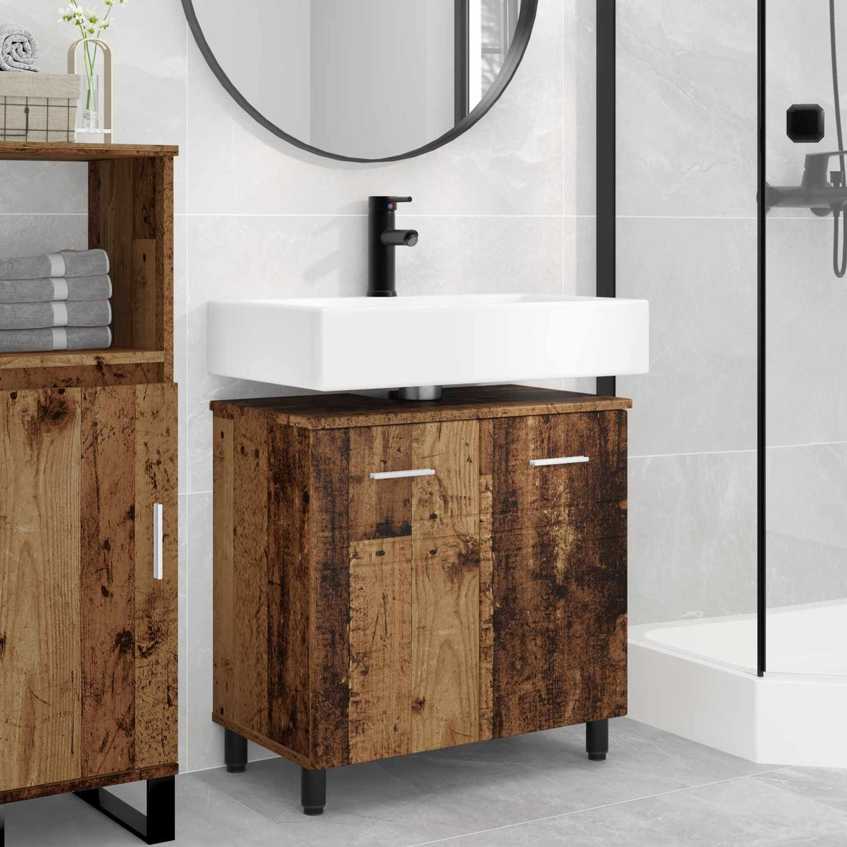 vidaXL Badkamer vaniteitsunit Wit 60 x 35 x 60 cm Bewerkt hout