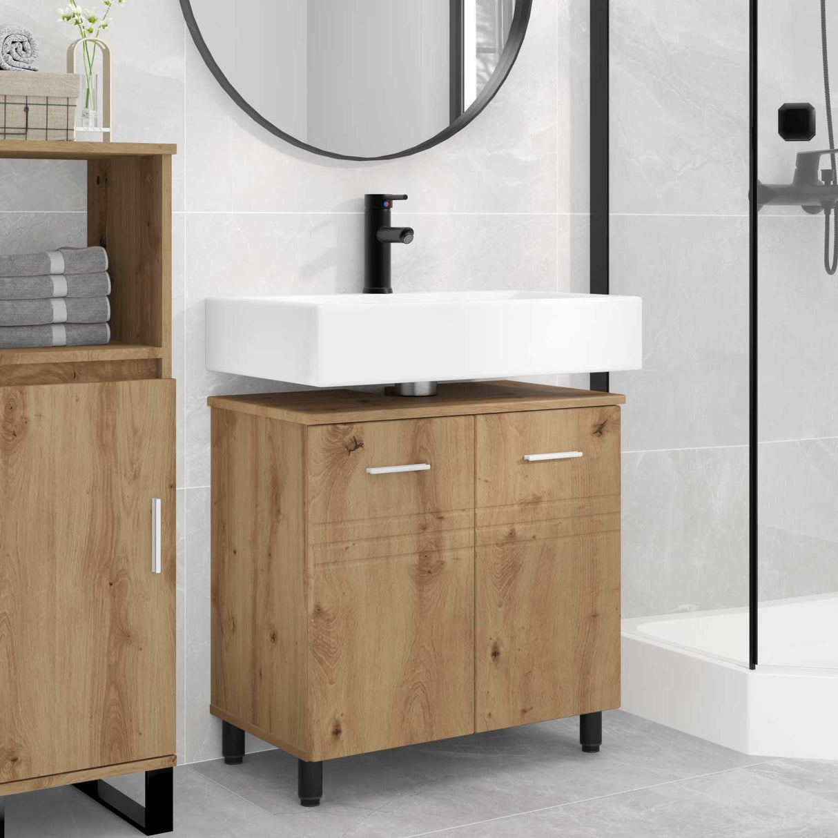 vidaXL Badkamer vaniteitsunit Wit 60 x 35 x 60 cm Bewerkt hout