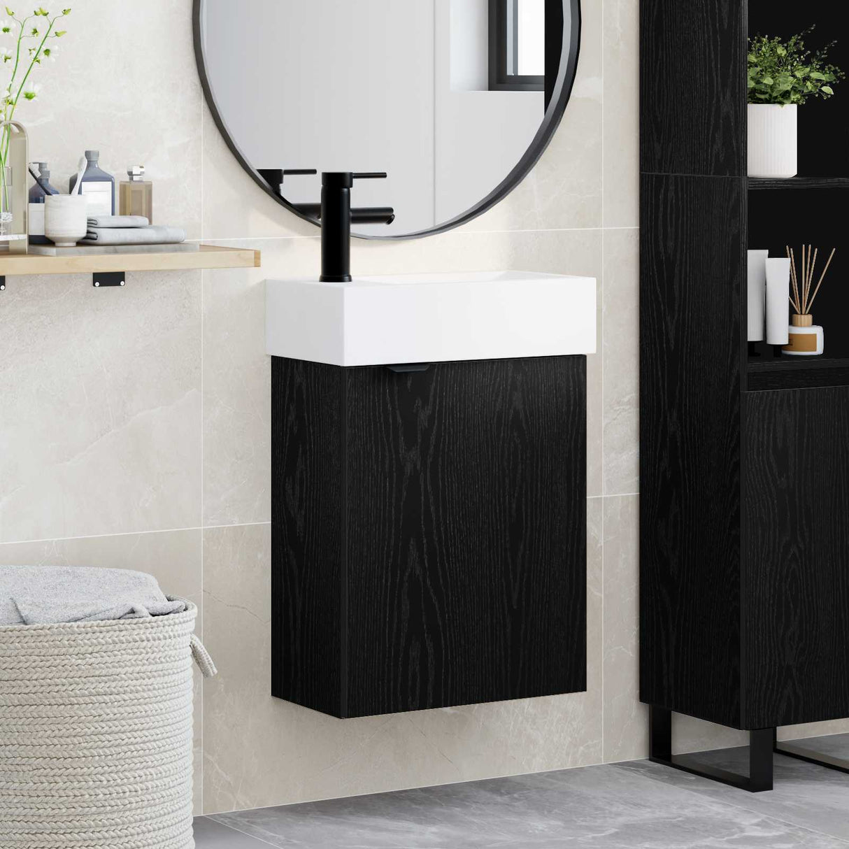vidaXL Badkamermeubel met kraan Wit 45,5 x 22,5 x 84 cm