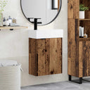 vidaXL Badkamermeubel met kraan Wit 45,5 x 22,5 x 84 cm