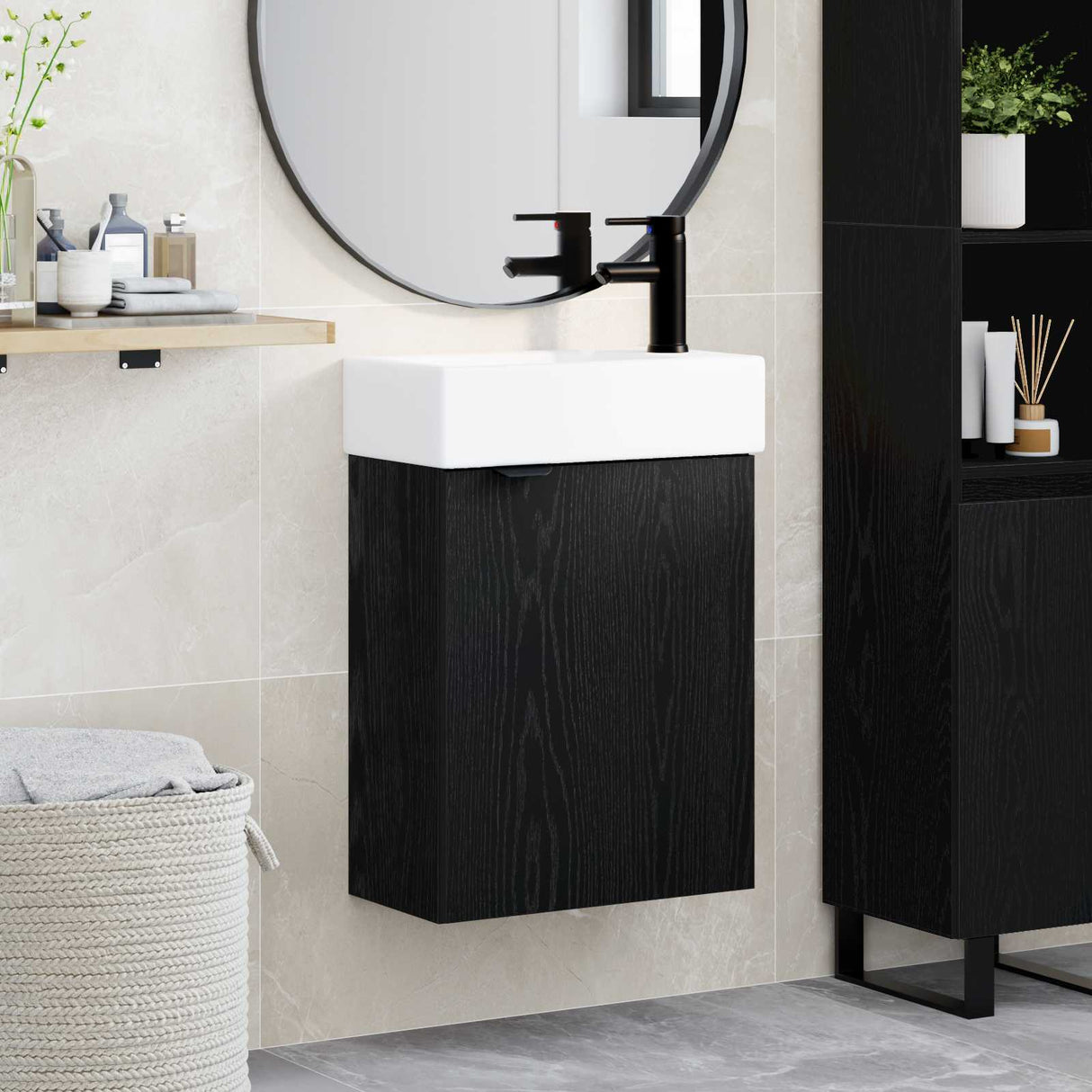 vidaXL Badkamermeubel met kraan Wit 45,5 x 22,5 x 84 cm