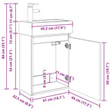 vidaXL Bathroom Cabinet with Faucet White 45.5 x 22.5 x 84 cm