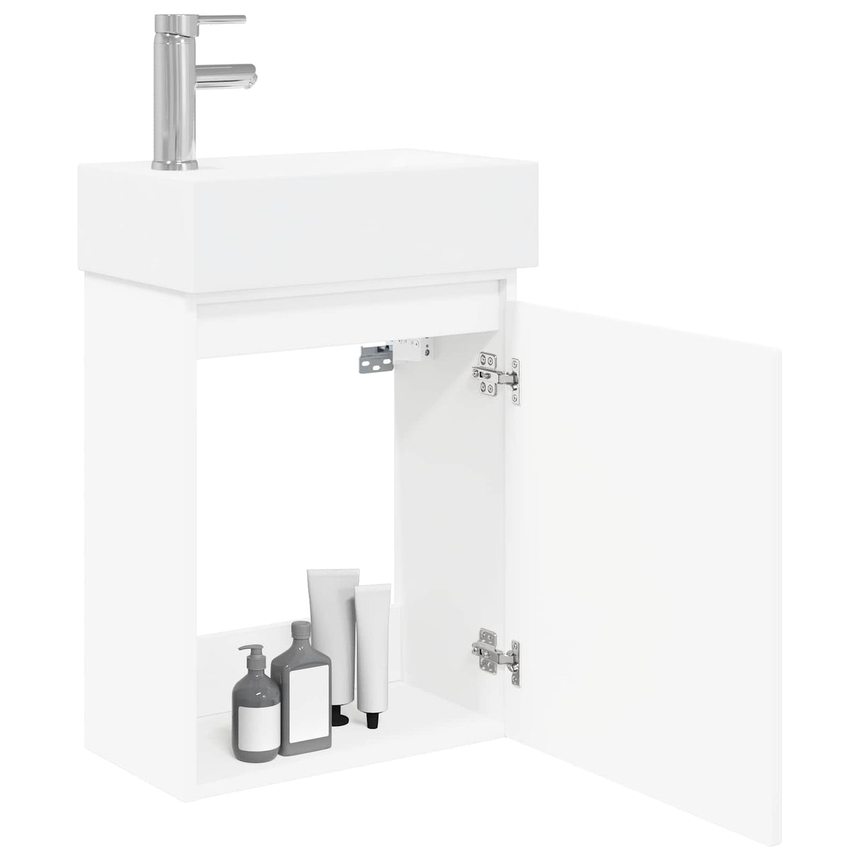 vidaXL Bathroom Cabinet with Faucet White 45.5 x 22.5 x 84 cm