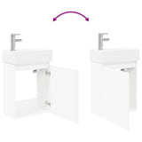 vidaXL Bathroom Cabinet with Faucet White 45.5 x 22.5 x 84 cm