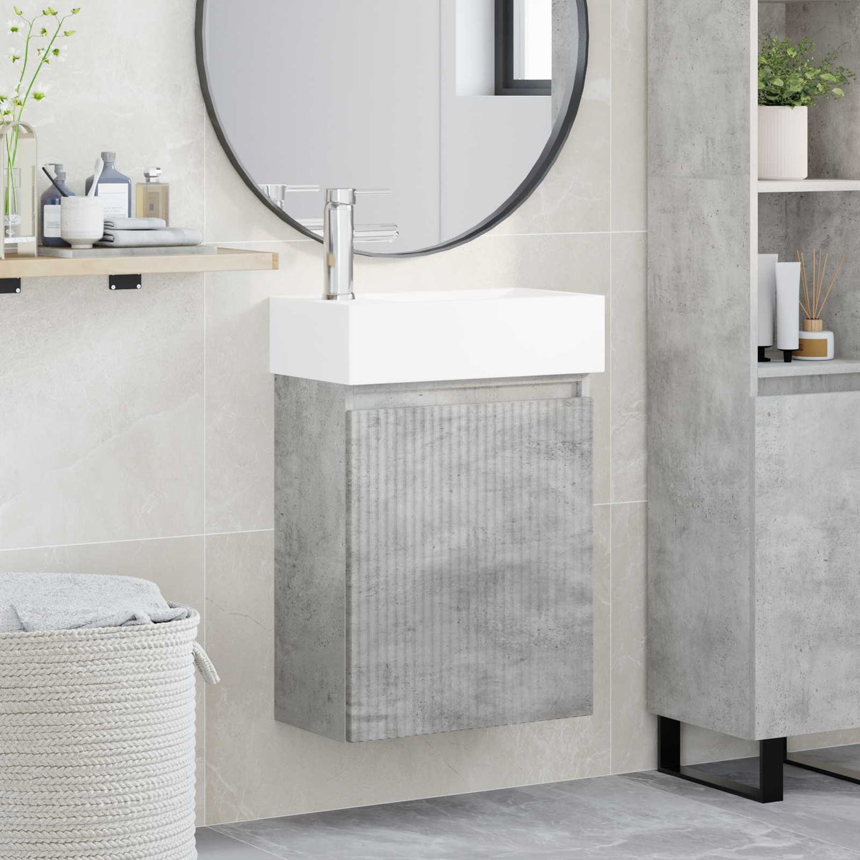 vidaXL Bathroom Cabinet with Faucet White 45.5 x 22.5 x 84 cm