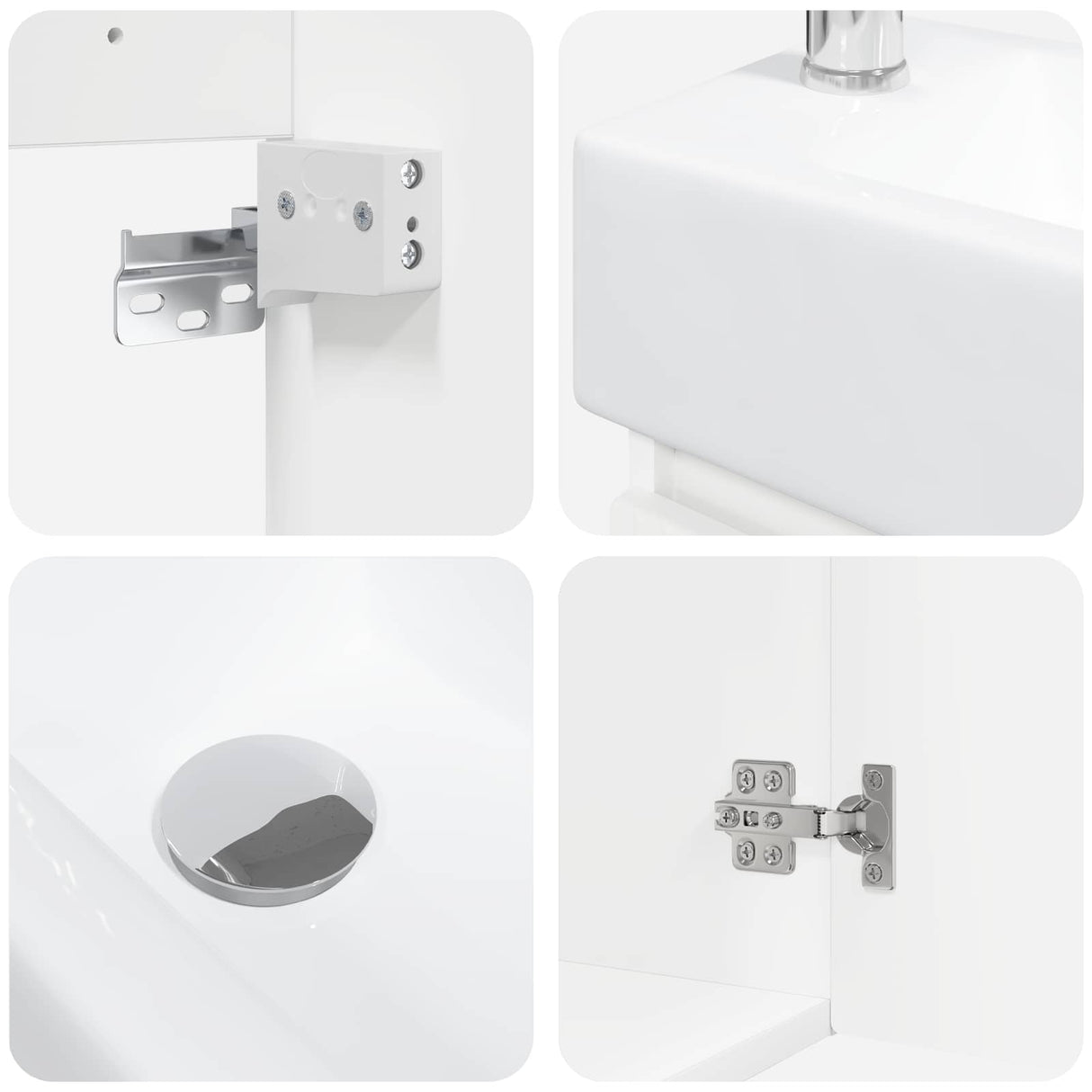 vidaXL Badkamermeubel met kraan Wit 45,5 x 25,5 x 84 cm