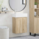 vidaXL Badkamermeubel met kraan Wit 45,5 x 25,5 x 84 cm
