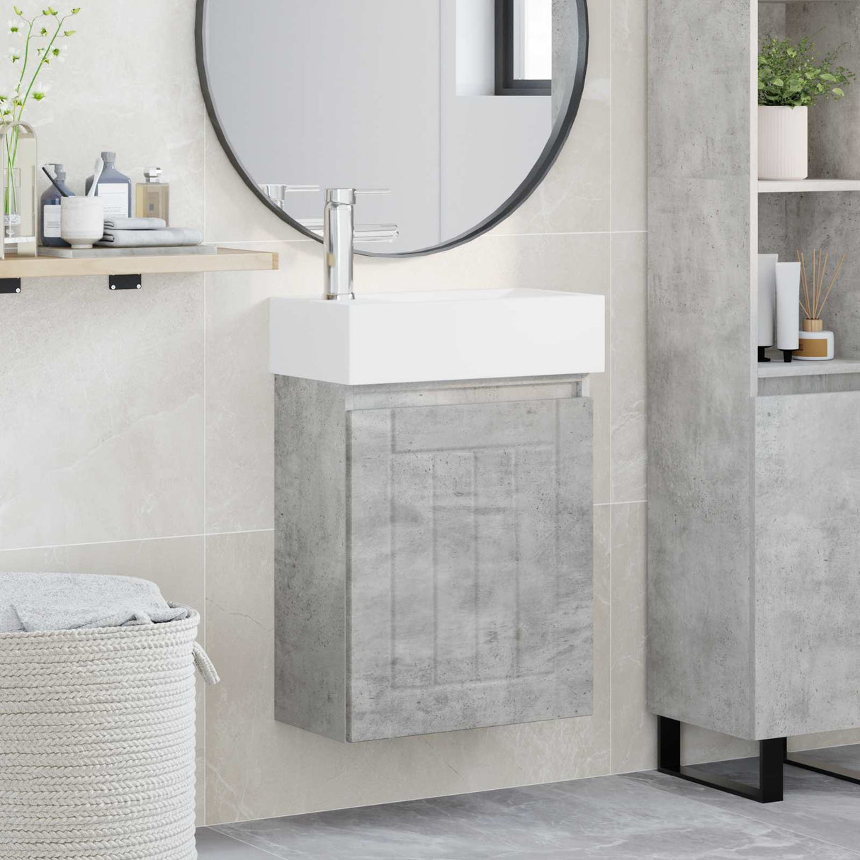 vidaXL Badkamermeubel met kraan Wit 45,5 x 25,5 x 84 cm