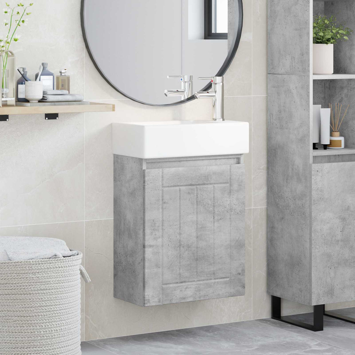 vidaXL Badkamermeubel met kraan Wit 45,5 x 25,5 x 84 cm