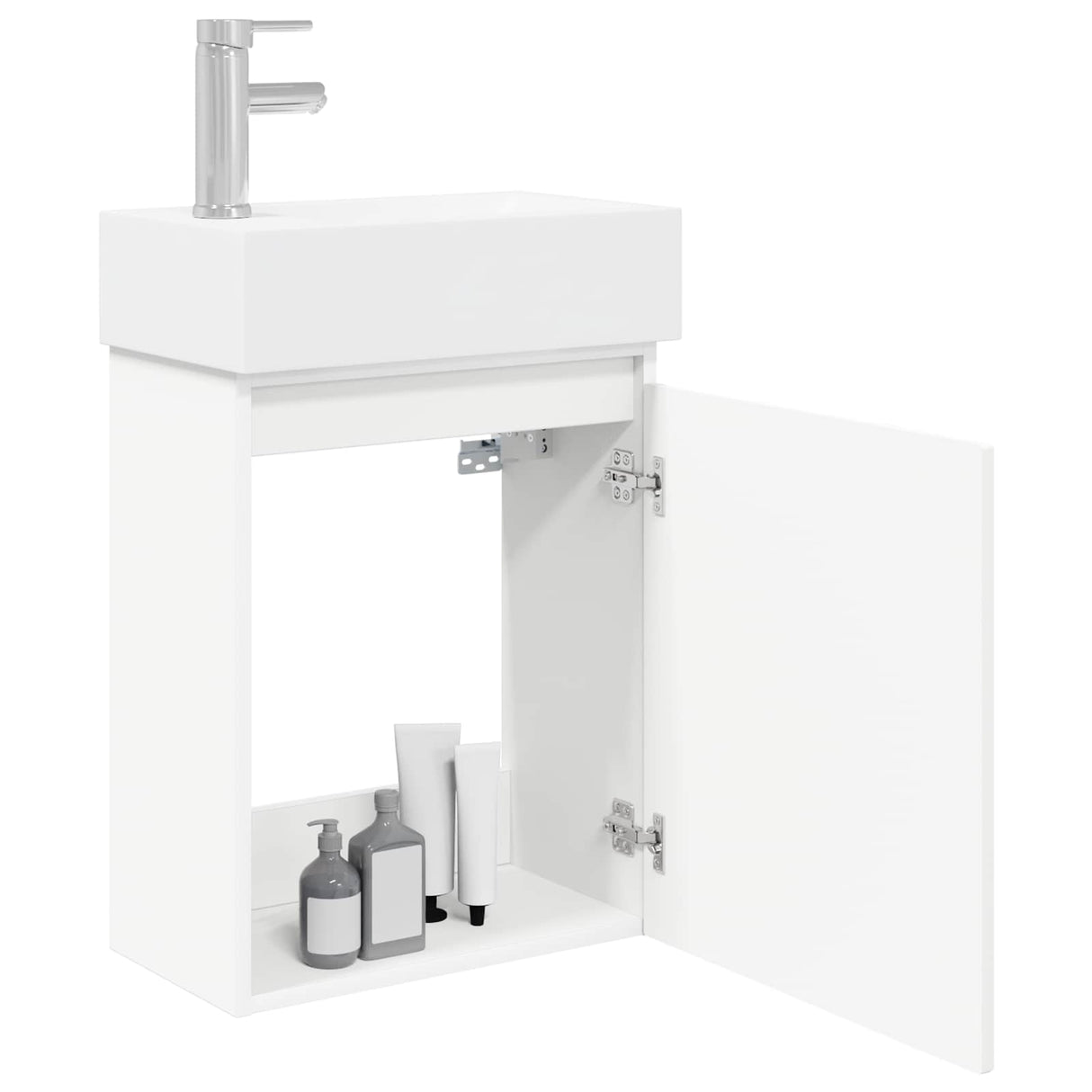 vidaXL Badkamermeubel met kraan Wit 45,5 x 22,5 x 84 cm