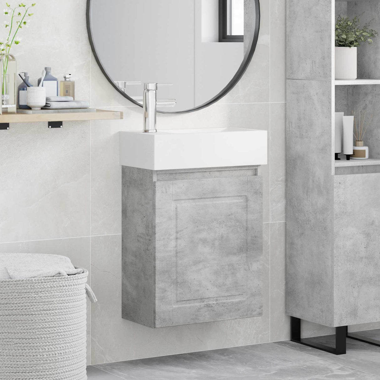 vidaXL Badkamermeubel met kraan Wit 45,5 x 22,5 x 84 cm