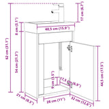 vidaXL Bathroom Cabinet with Faucet White 40.5 x 22.5 x 62 cm