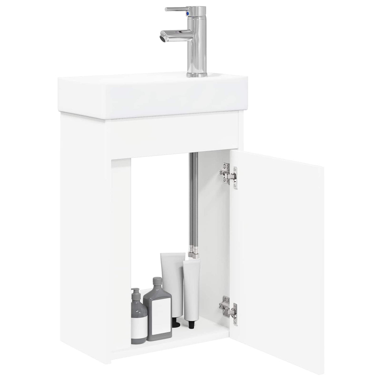 vidaXL Bathroom Cabinet with Faucet White 40.5 x 22.5 x 62 cm