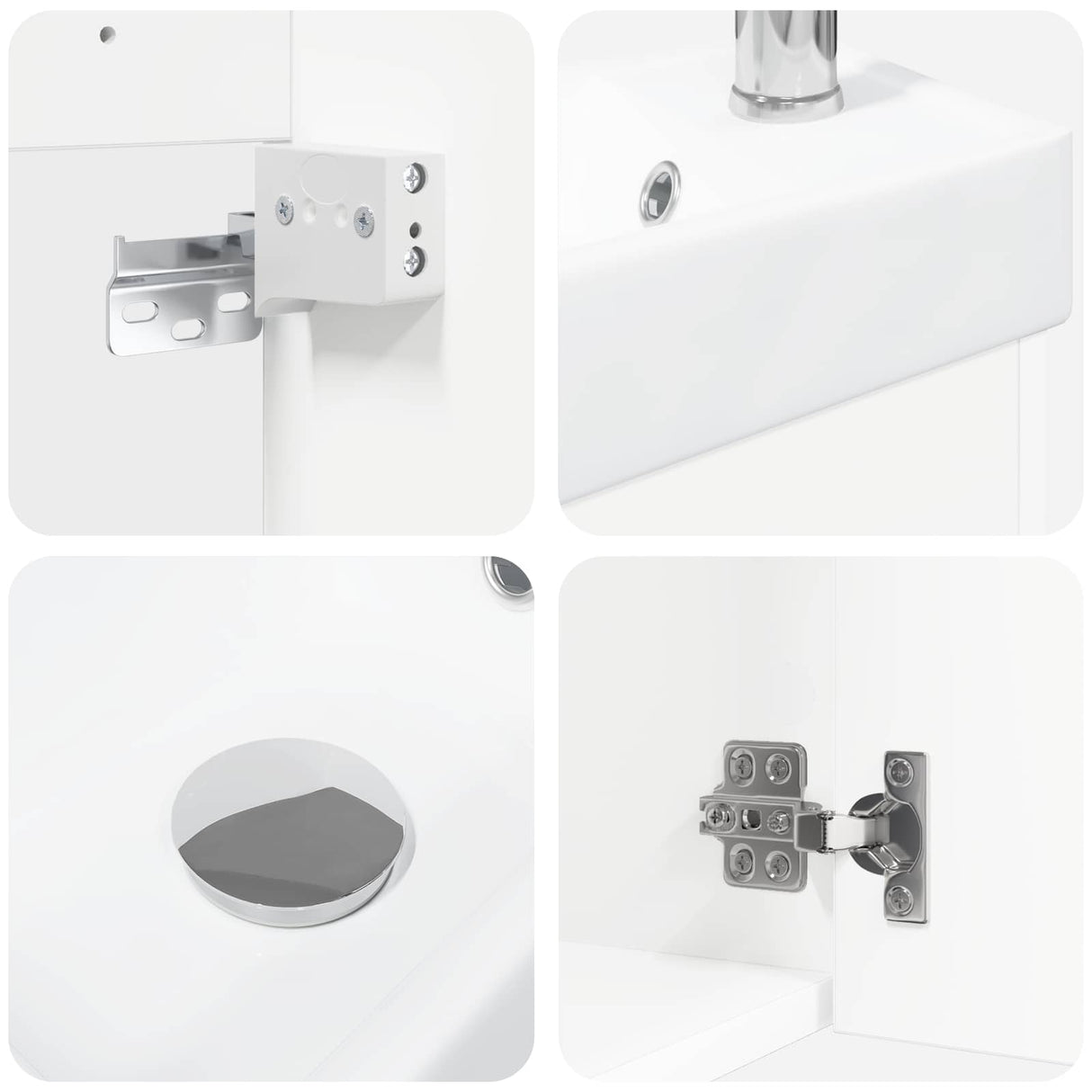 vidaXL Bathroom Cabinet with Faucet White 40.5 x 22.5 x 62 cm