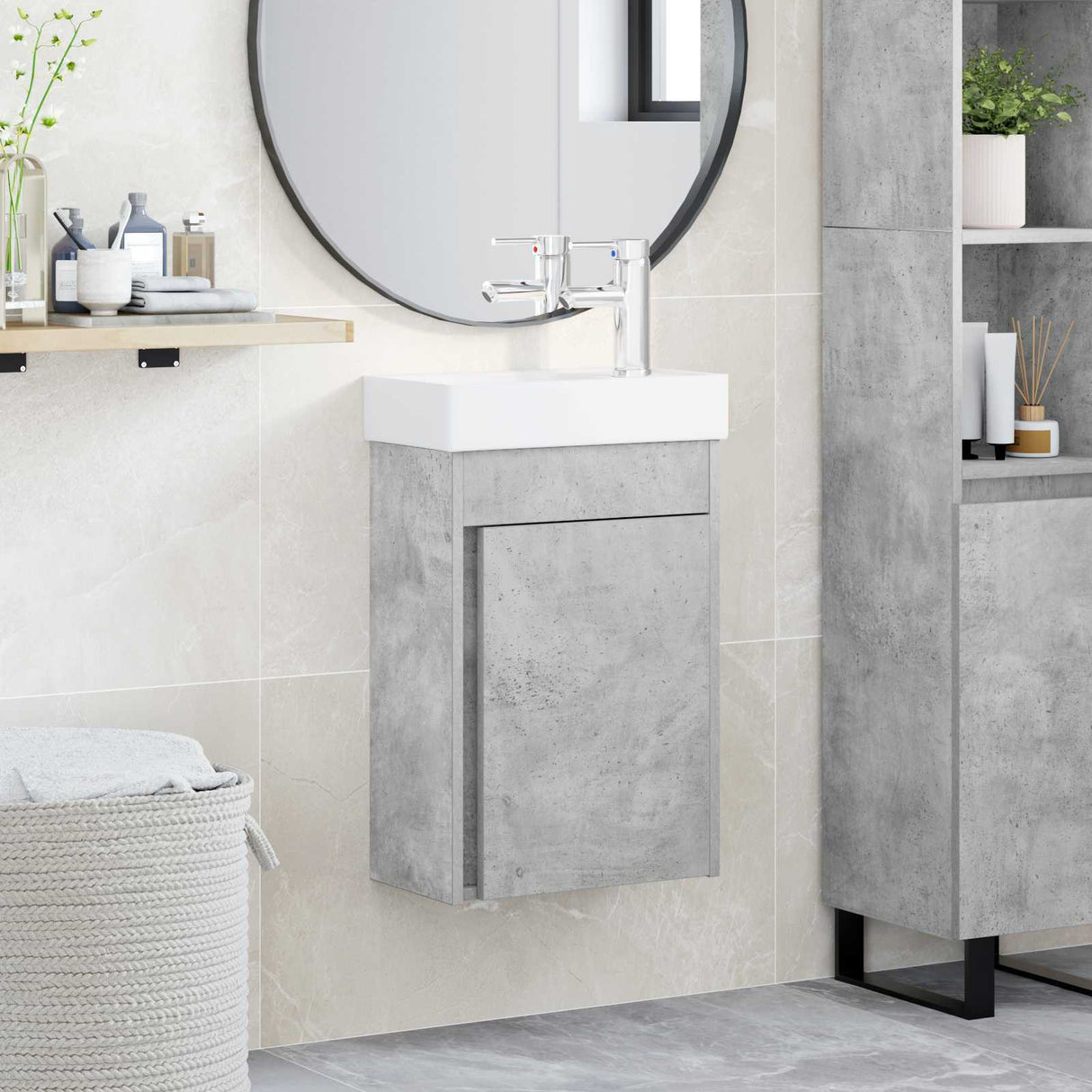 vidaXL Bathroom Cabinet with Faucet White 40.5 x 22.5 x 62 cm