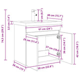 vidaXL Badkamermeubel met kraan Wit 61 x 40 x 74,5 cm