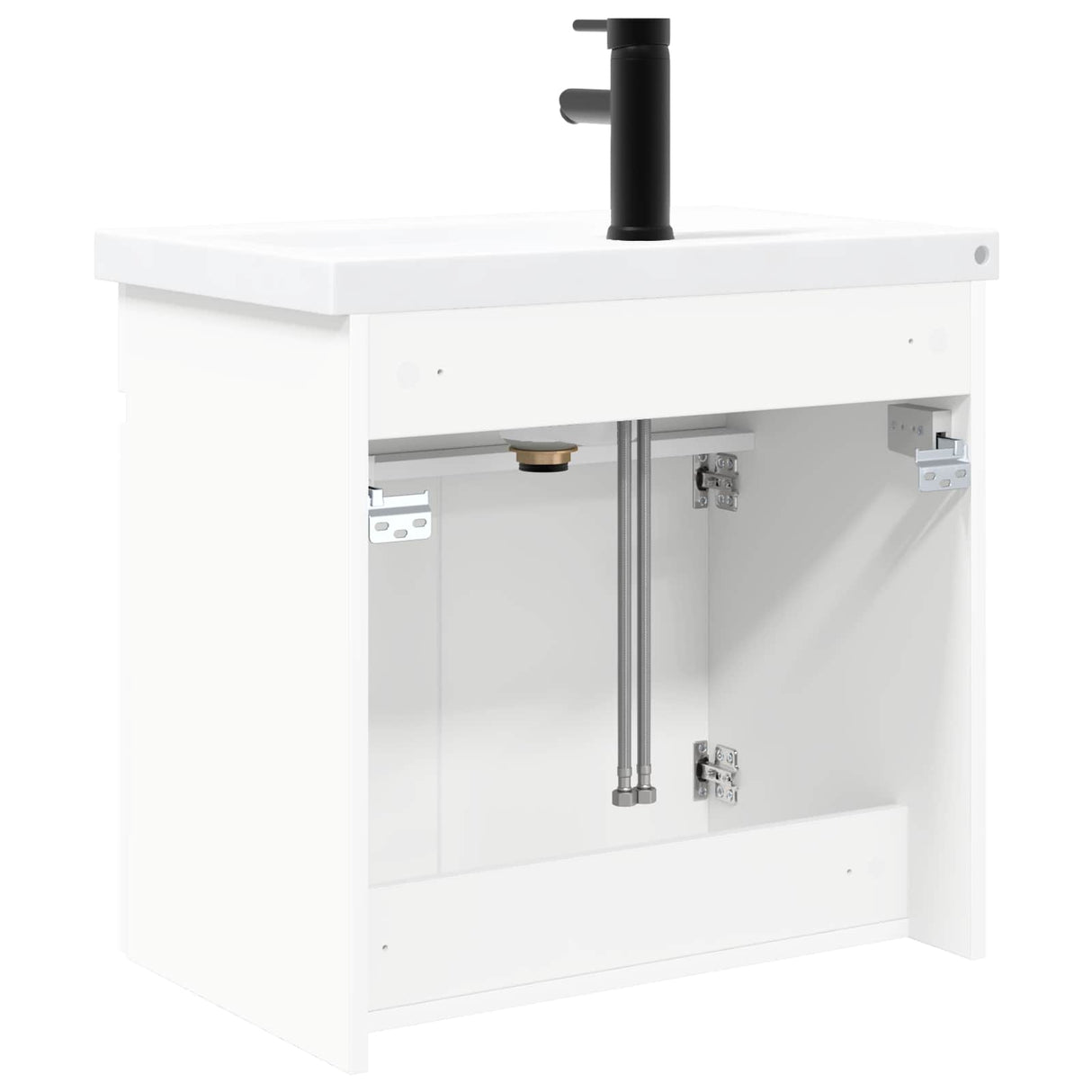 vidaXL Badkamermeubel met kraan Wit 61 x 40 x 74,5 cm