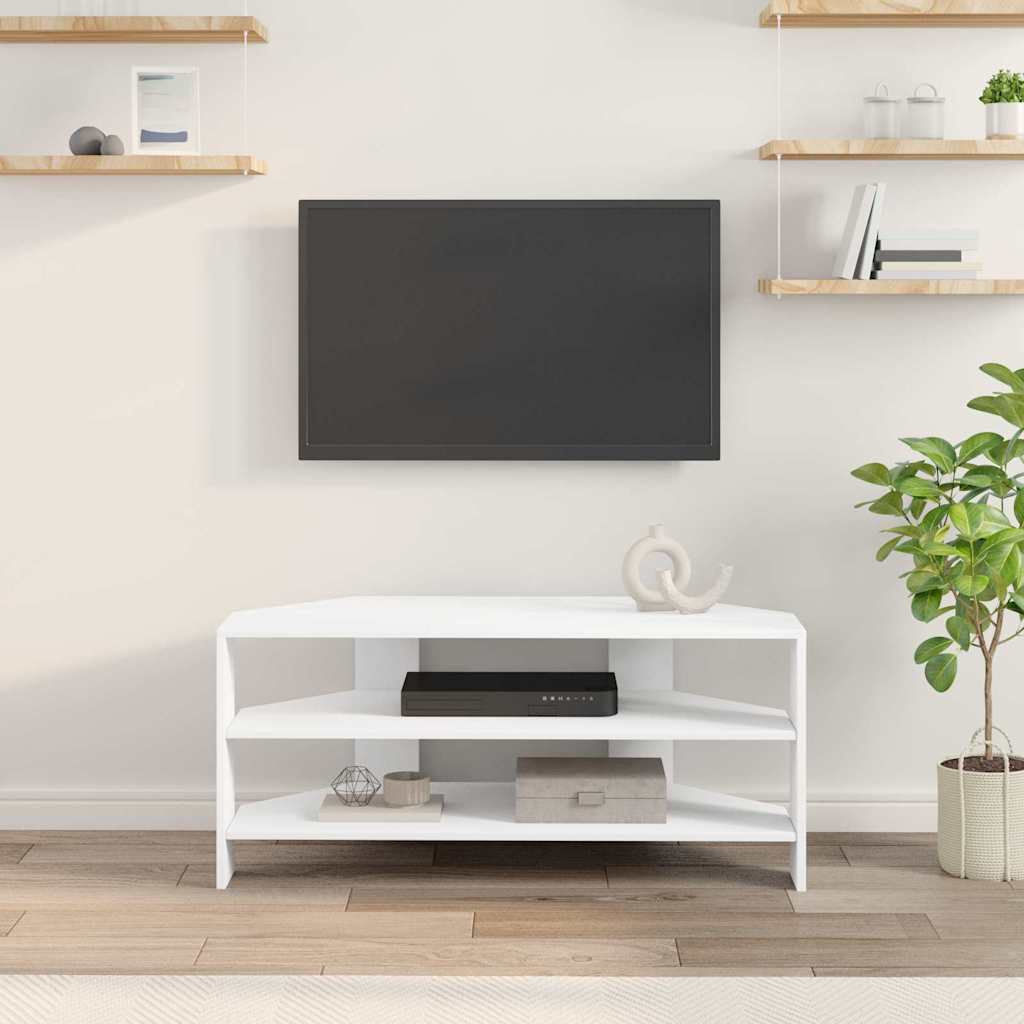 vidaXL HoekTVKabinet Wit 102x40,5x45cm Bewerkt hout