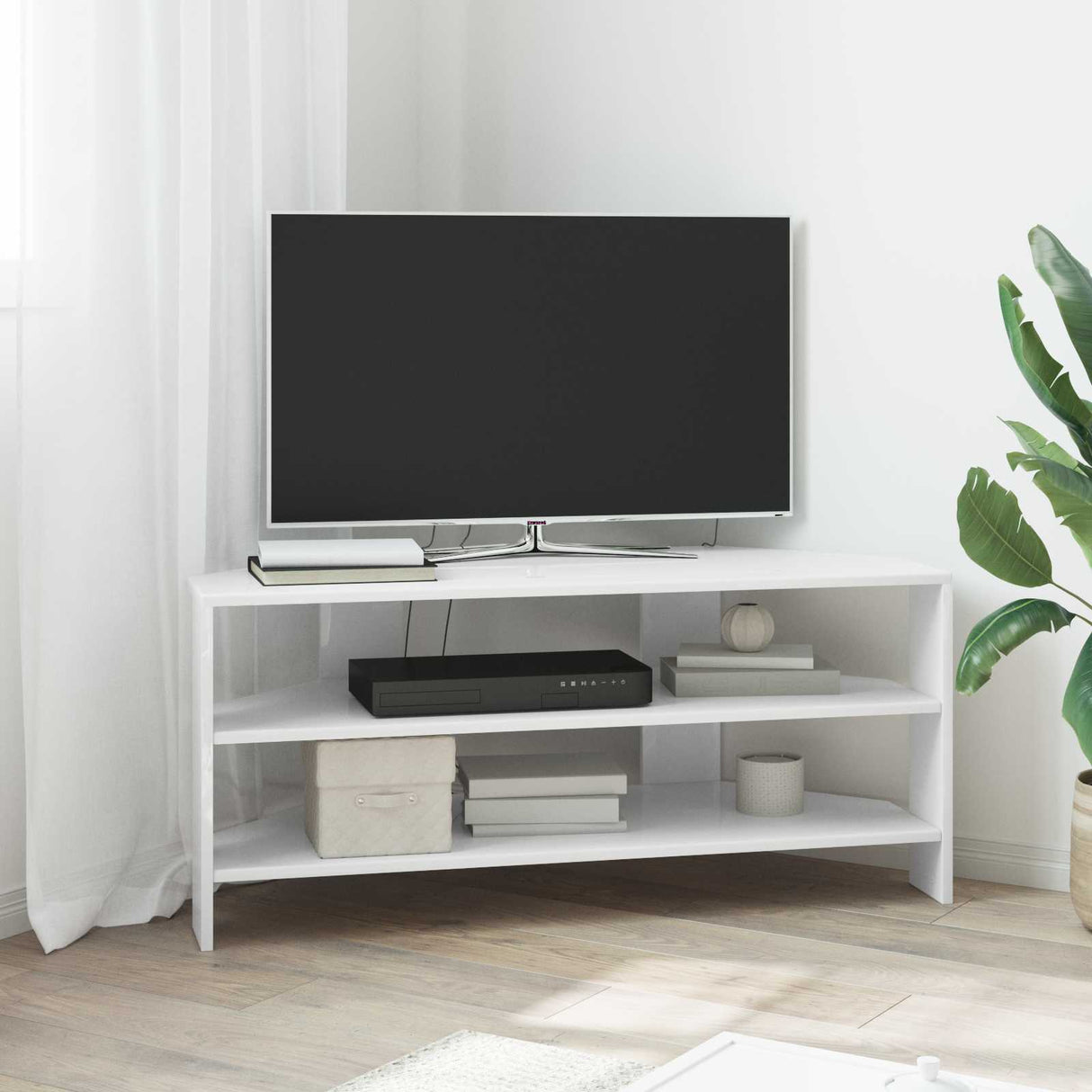 vidaXL HoekTVKabinet Wit 102x40,5x45cm Bewerkt hout
