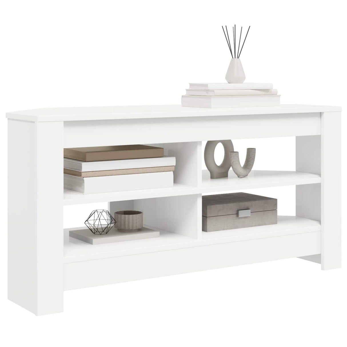 vidaXL Corner TV Cabinet White 102 x 40.5 x 45 cm Engineered wood