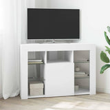 vidaXL Hoek LED TV Cabinet Wandgemonteerd Wit 100x40x68cm Bewerkt hout