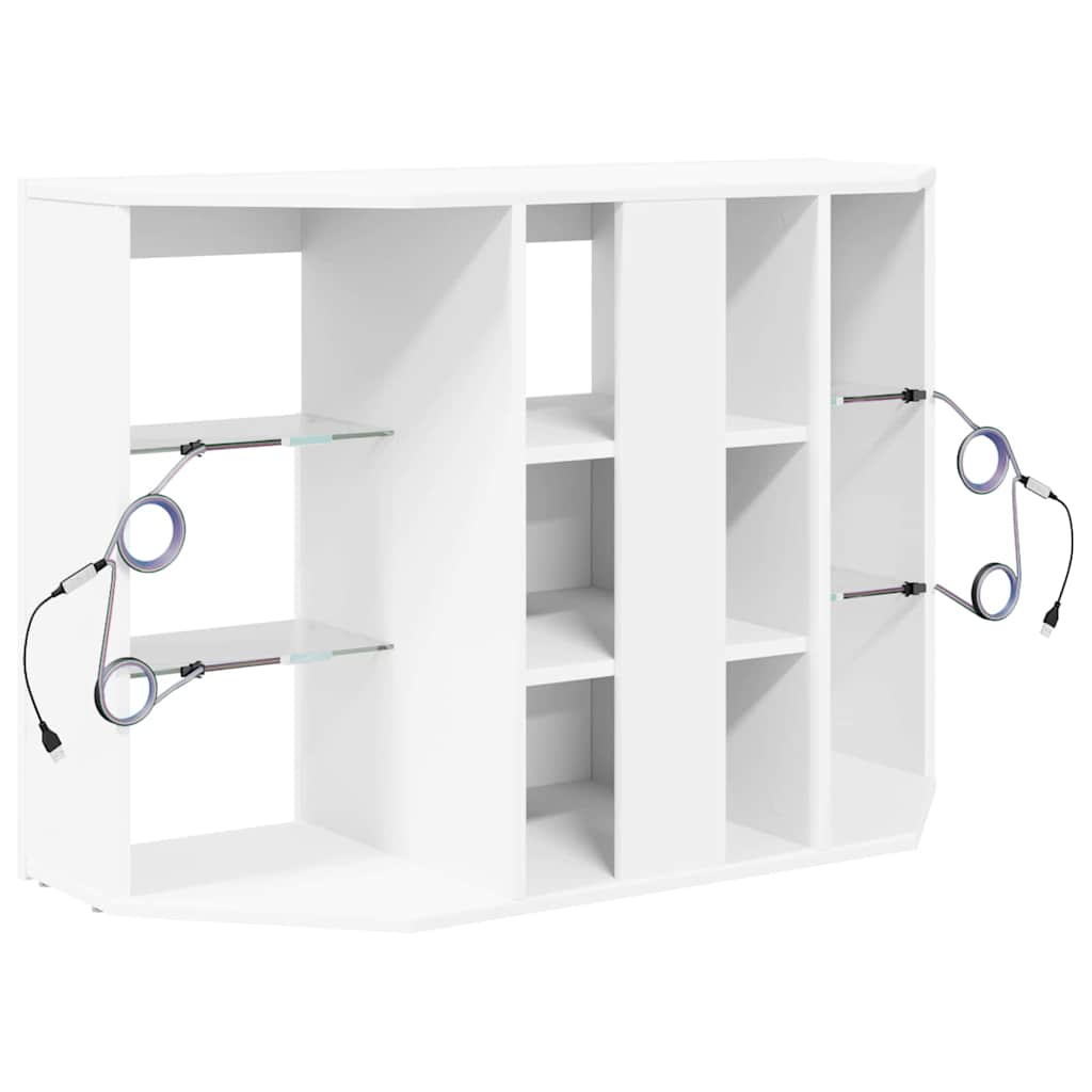 vidaXL Hoek LED TV Cabinet Wandgemonteerd Wit 100x40x68cm Bewerkt hout