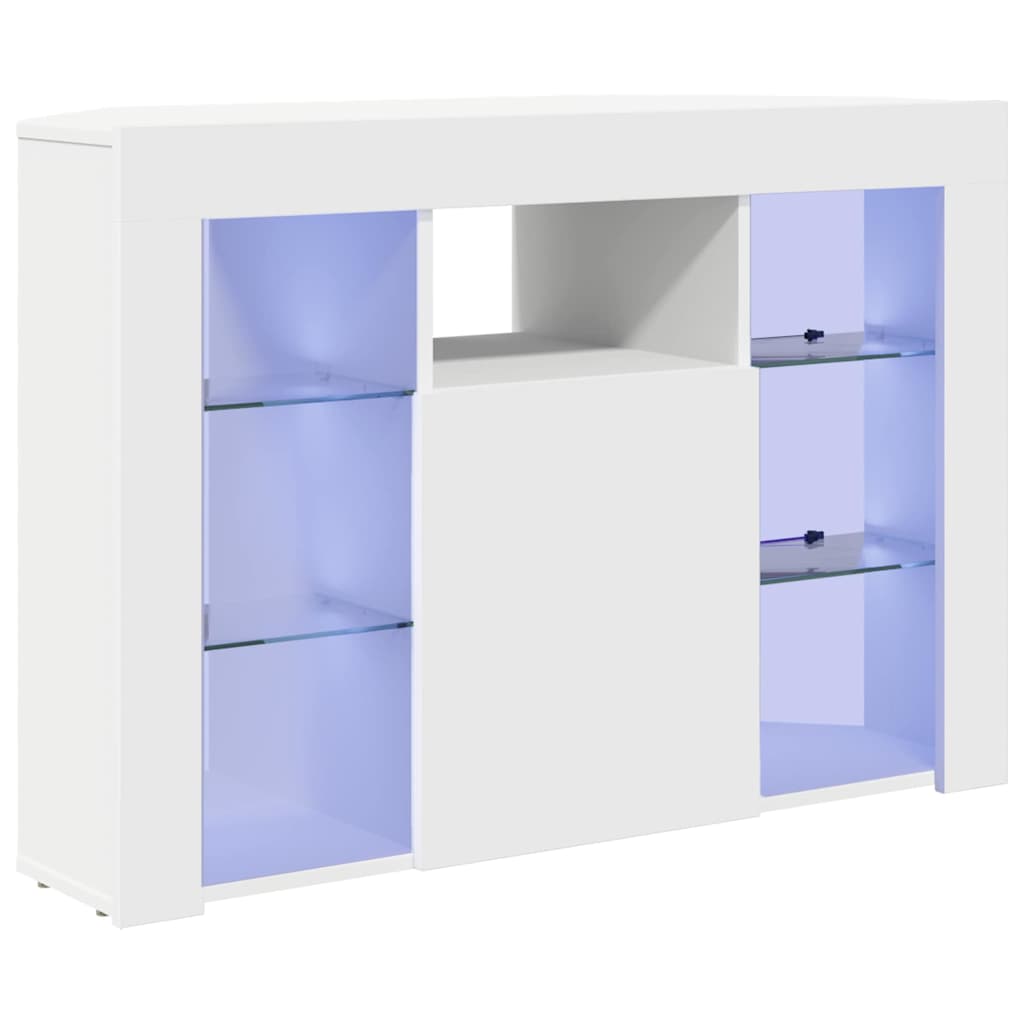 vidaXL Hoek LED TV Cabinet Wandgemonteerd Wit 100x40x68cm Bewerkt hout