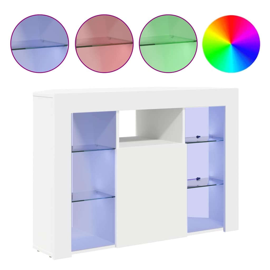 vidaXL Hoek LED TV Cabinet Wandgemonteerd Wit 100x40x68cm Bewerkt hout