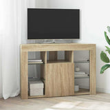 vidaXL Hoek LED TV Cabinet Wandgemonteerd Wit 100x40x68cm Bewerkt hout
