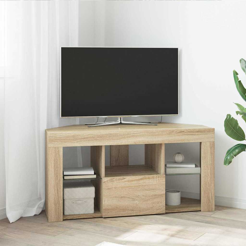 vidaXL Hoek LED TV Cabinet Wandgemonteerd Wit 100x40x68cm Bewerkt hout