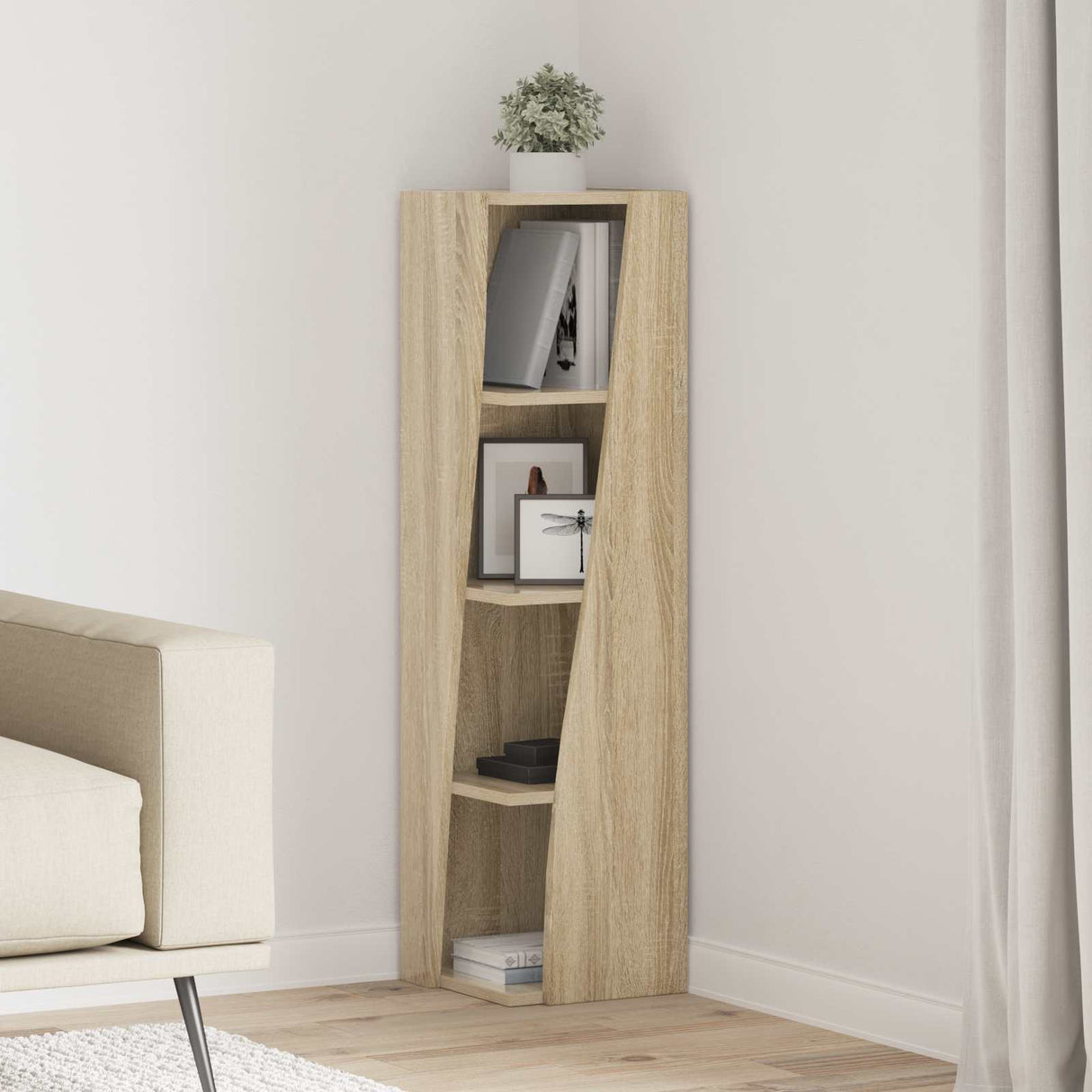 vidaXL Hoekkast 25,5x25x102cm Bewerkt hout