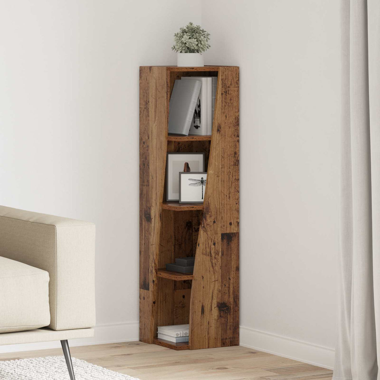 vidaXL Hoekkast 25,5x25x102cm Bewerkt hout