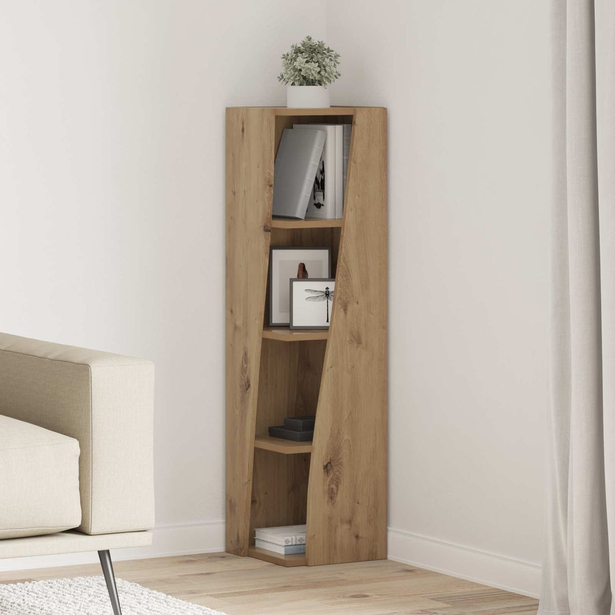 vidaXL Hoekkast 25,5x25x102cm Bewerkt hout