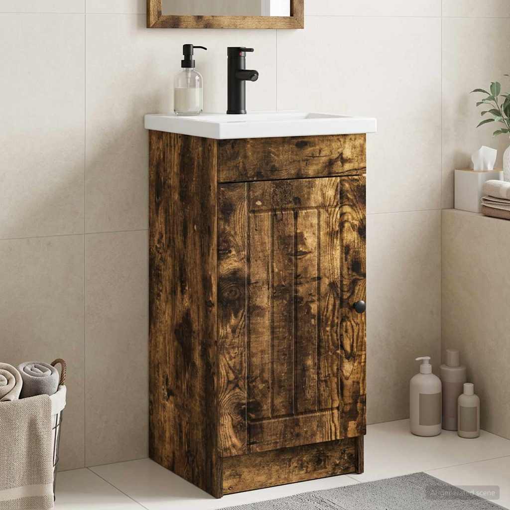 vidaXL Badkamermeubel Set Wit 56 x 37,5 x 81 cm Bewerkt hout