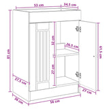 vidaXL Badkamer onder Wastafel Kast Wit 56 x 37,5 x 81 cm Bewerkt hout