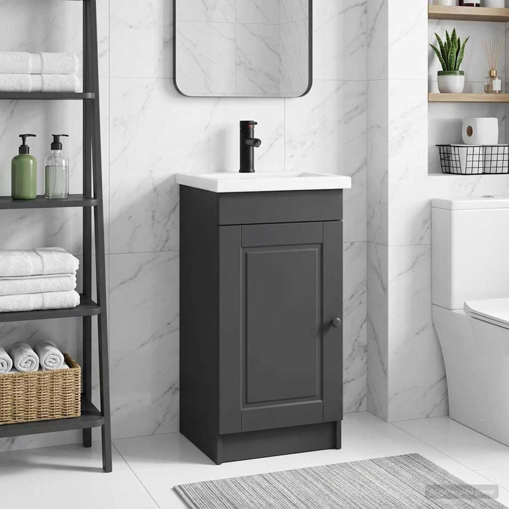 vidaXL Badkamermeubel Set Wit 56 x 37,5 x 81 cm Bewerkt hout