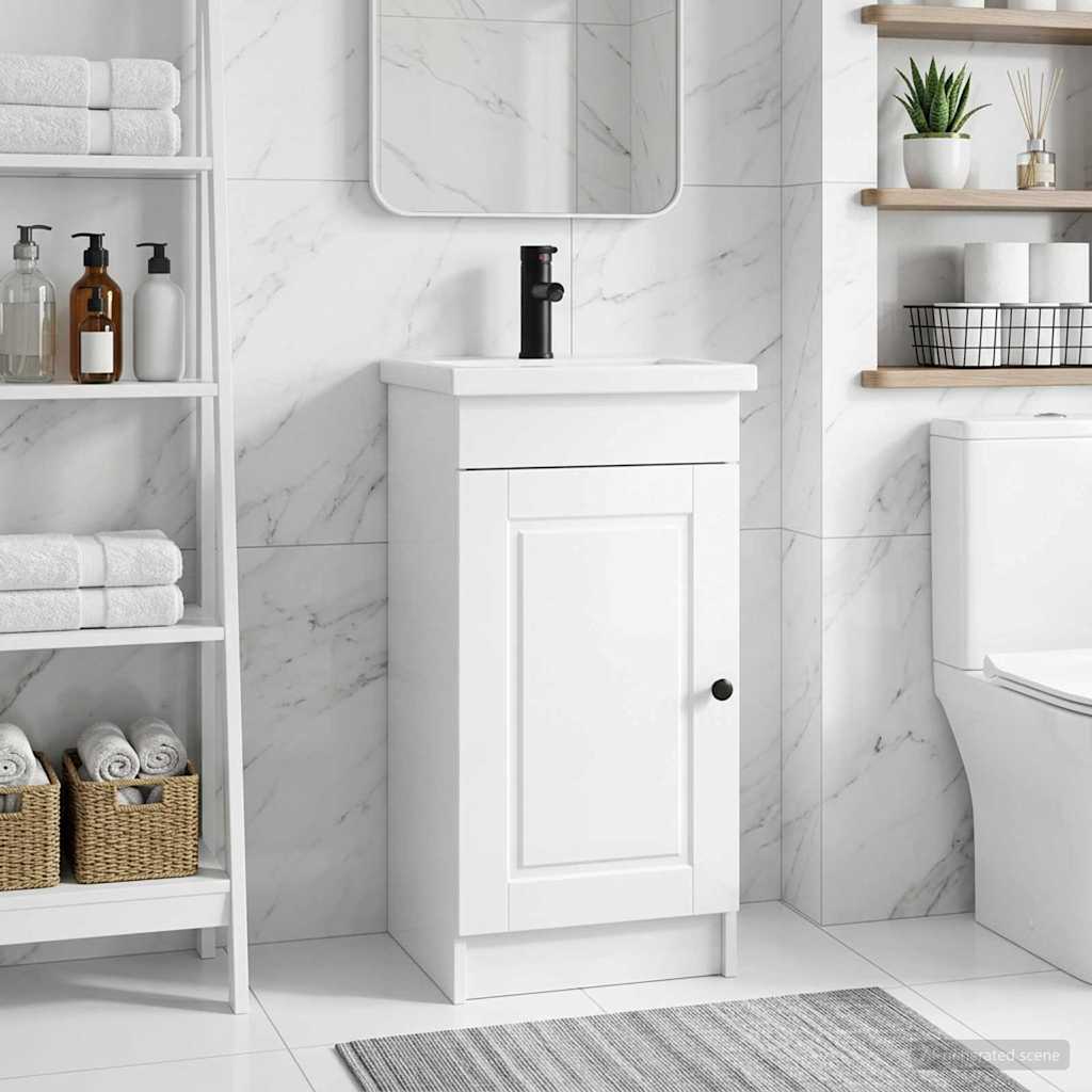 vidaXL Badkamermeubel Set Wit 56 x 37,5 x 81 cm Bewerkt hout