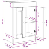 vidaXL Badkamer onder Wastafel Kast Wit 56 x 37,5 x 81 cm Bewerkt hout