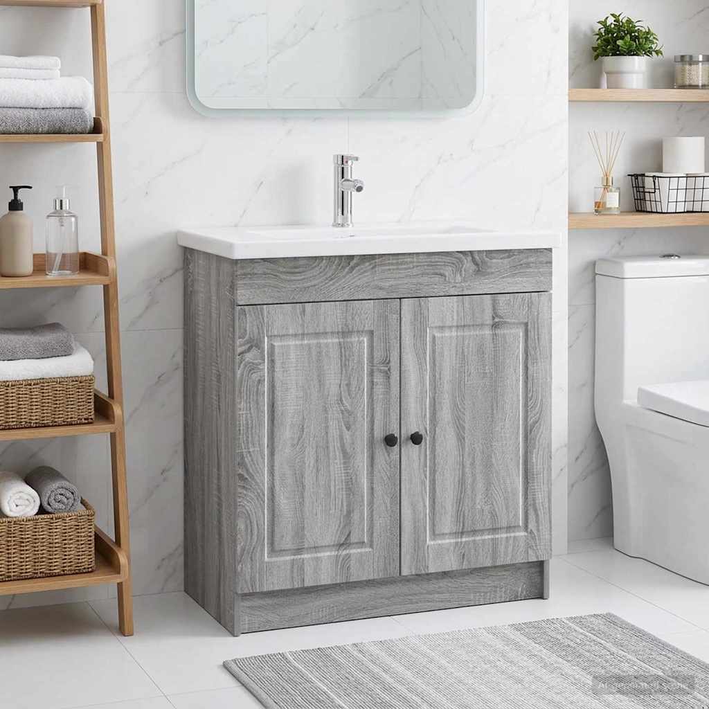 vidaXL Badkamer onder Wastafel Kast Wit 56 x 37,5 x 81 cm Bewerkt hout
