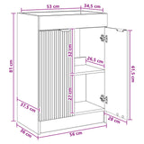 vidaXL Badkamer onder Wastafel Kast Wit 56 x 37,5 x 81 cm Bewerkt hout