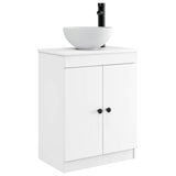 vidaXL Badkamer Vanity met Wastafel Wit 54 x 35 x 83 cm Bewerkt hout